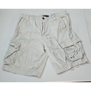 Aeropostale Mens Cargo Shorts Khaki Size 36 Drawstring Waist A-10